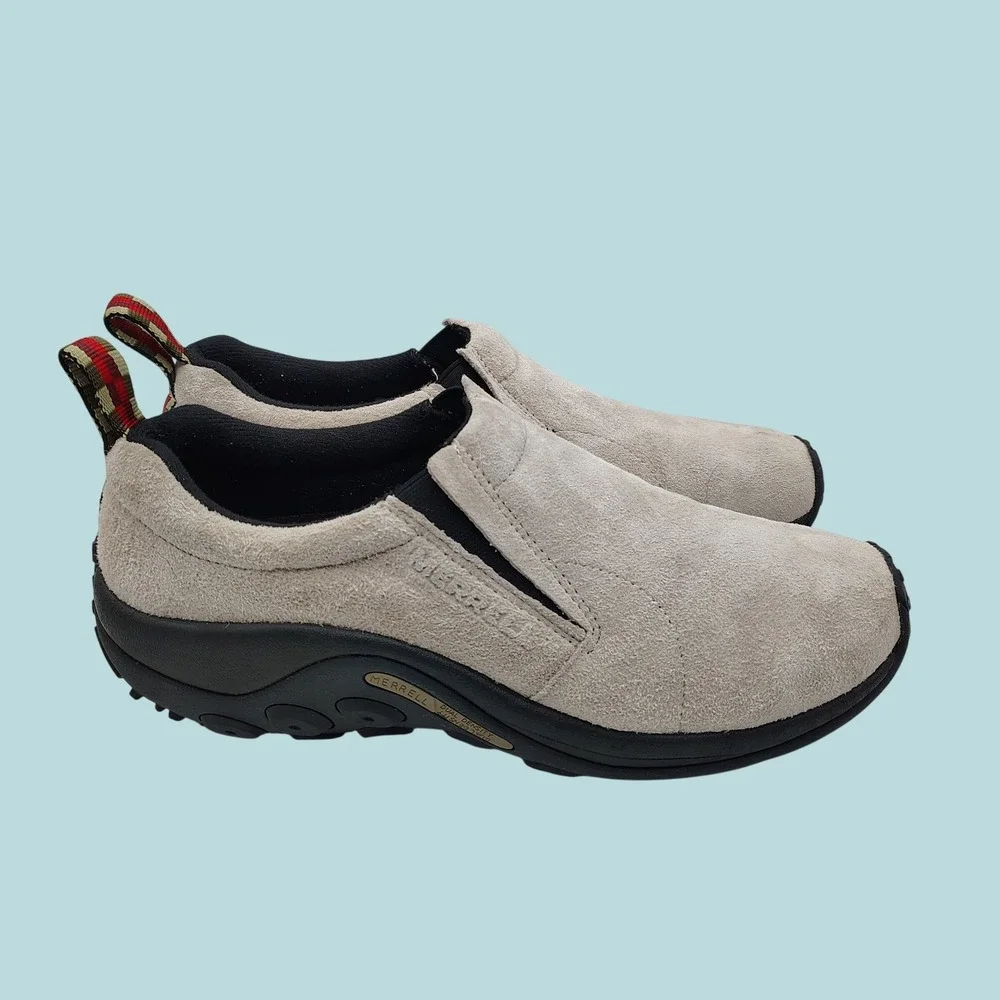 Merrell Jungle Moc Mens 11.5 Taupe Suede Slip On Shoes Casual Sneakers Comfort